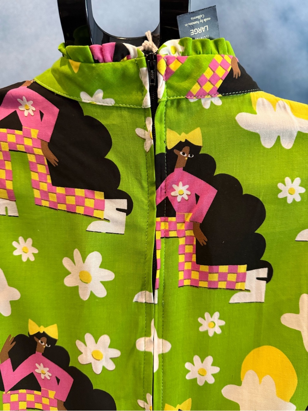 Nooworks Stevie Dress in checkered ladies print. NWT - Picture 6 of 7